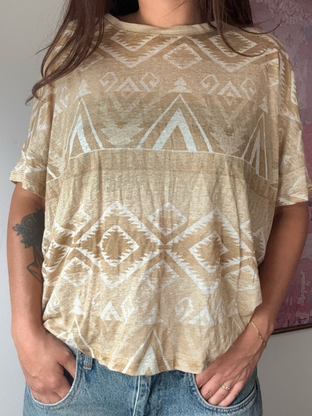 Lauren Ralph Lauren 100% Linen Tribal Print Top – NWT